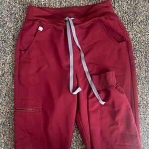 XS figs maroon joggers